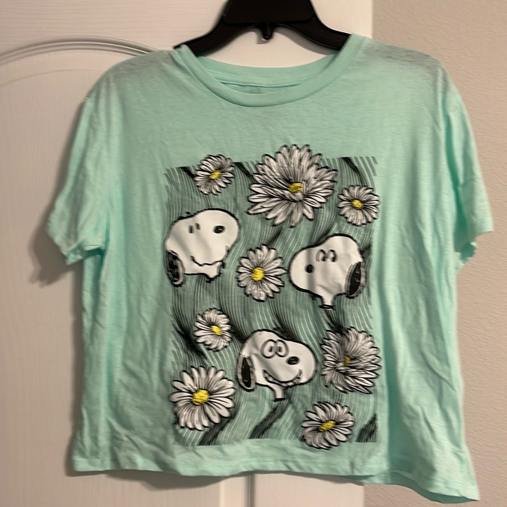 Mint Green Peanuts Snoopy Crop Top